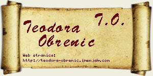 Teodora Obrenić vizit kartica